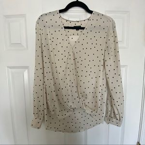 Polka Dot Faux Wrap Top